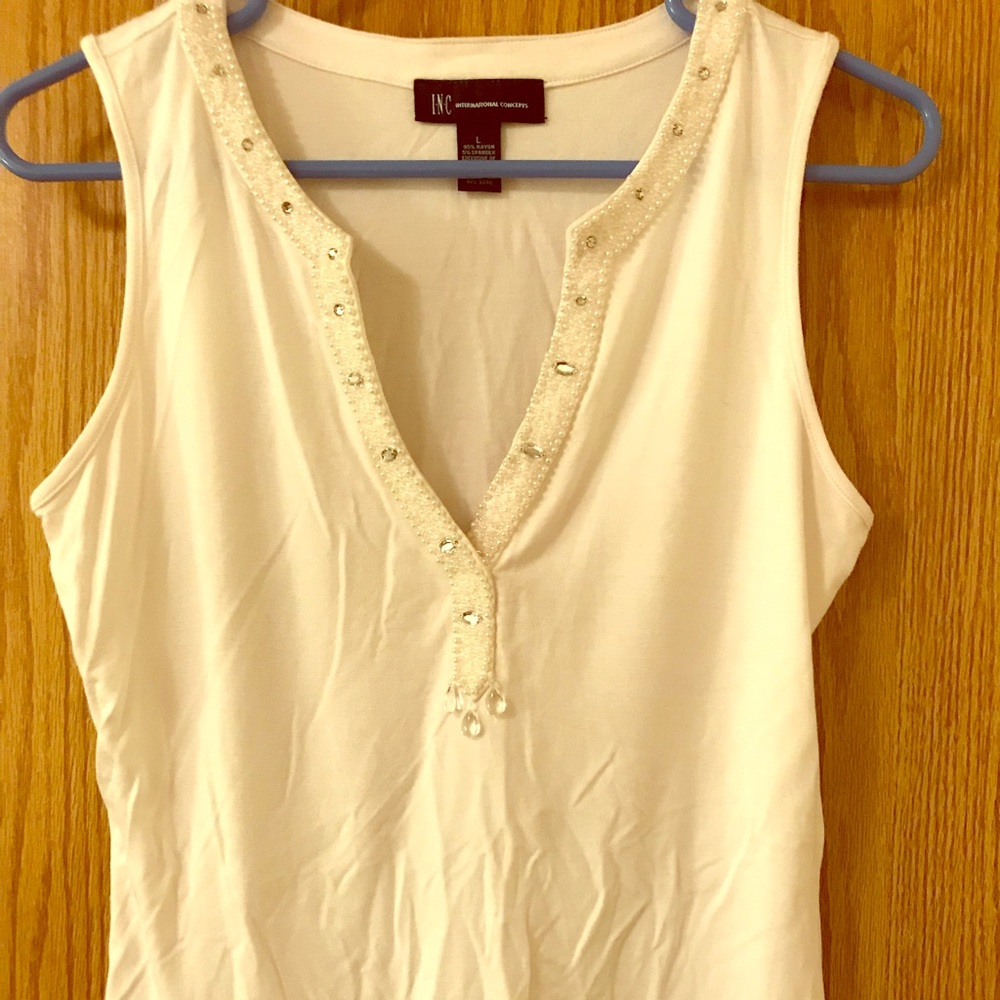 White sleeves INC top